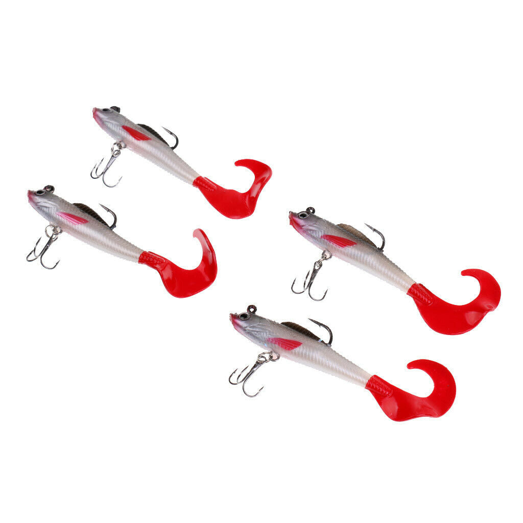4 Pieces Fishing Lures Crankbaits Hooks Minnow Artificial Soft Bait Tackle