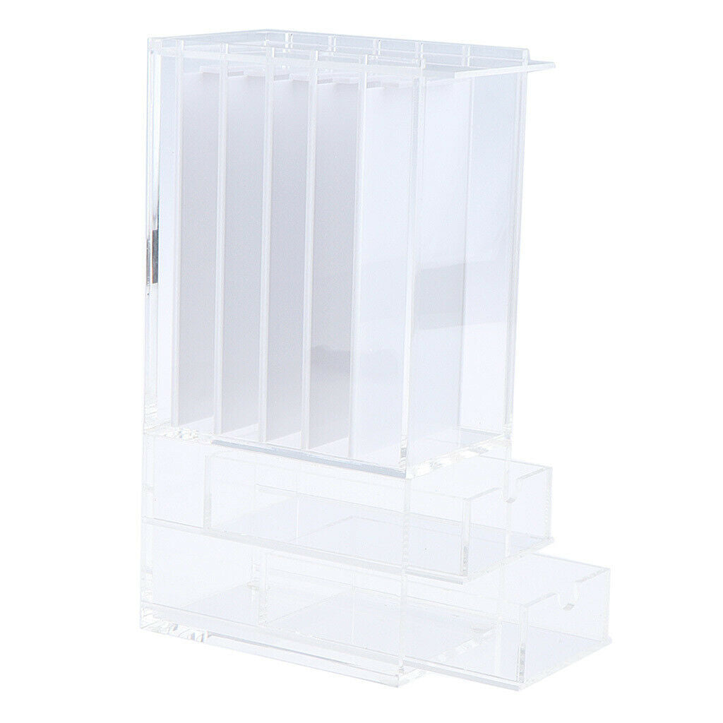5x False Grafting Eyelashes Display Stand Rack Storage Case with 2 Drawers
