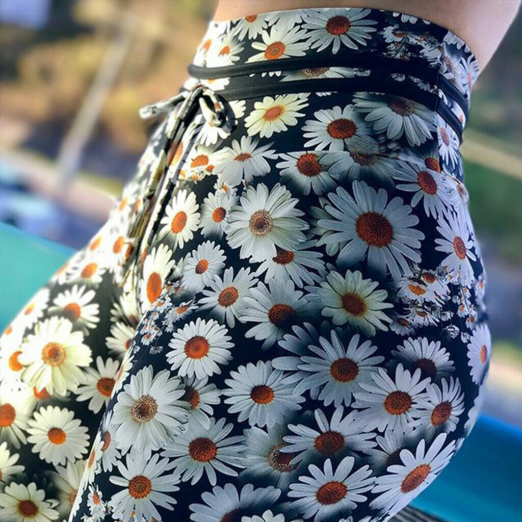 Daisy Floral Print Women Girls Yoga Gym Leggings Compression Sports Pants M