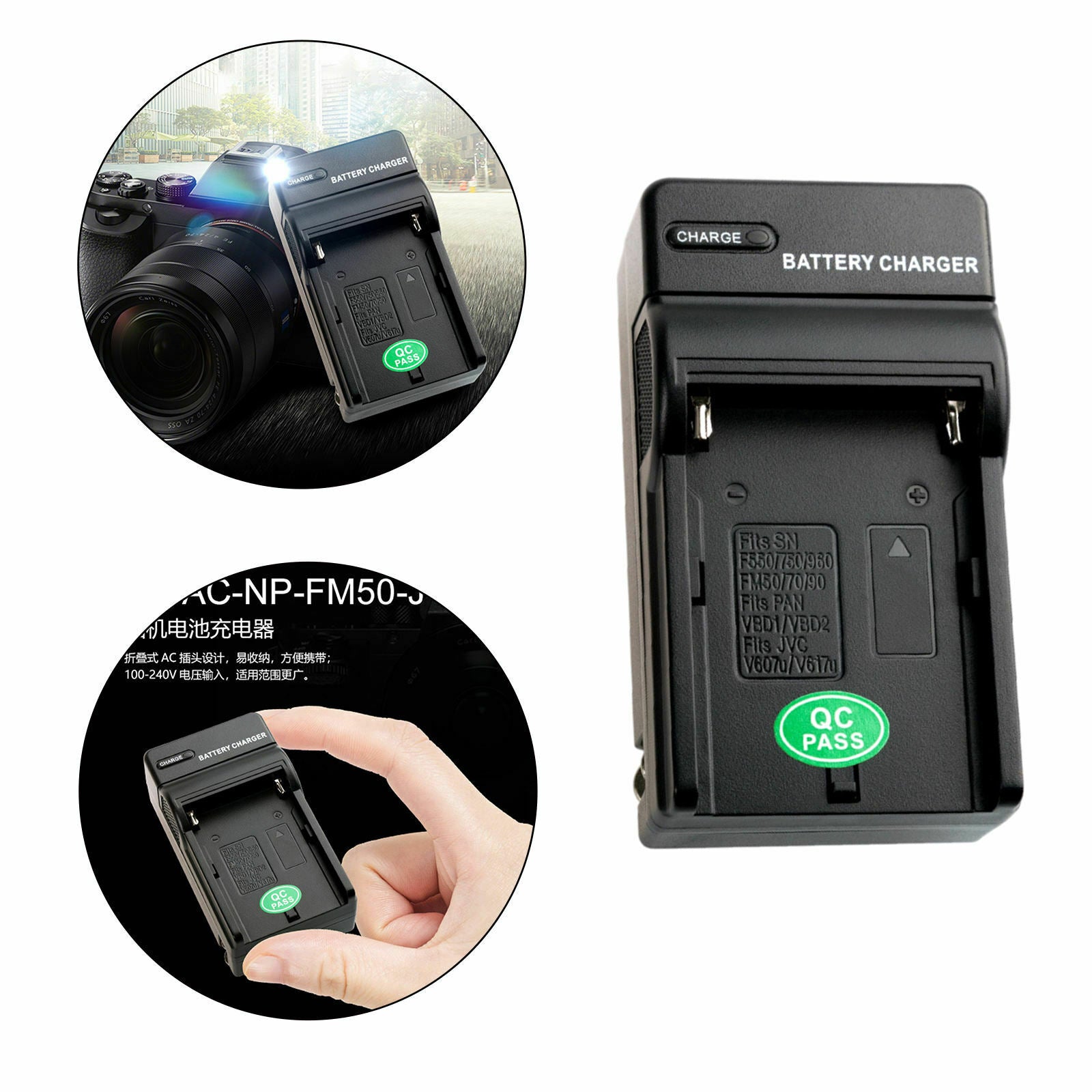 Battery Charger Fast Camera Battery Charger Fit for F970 F750 F550 F990 F770