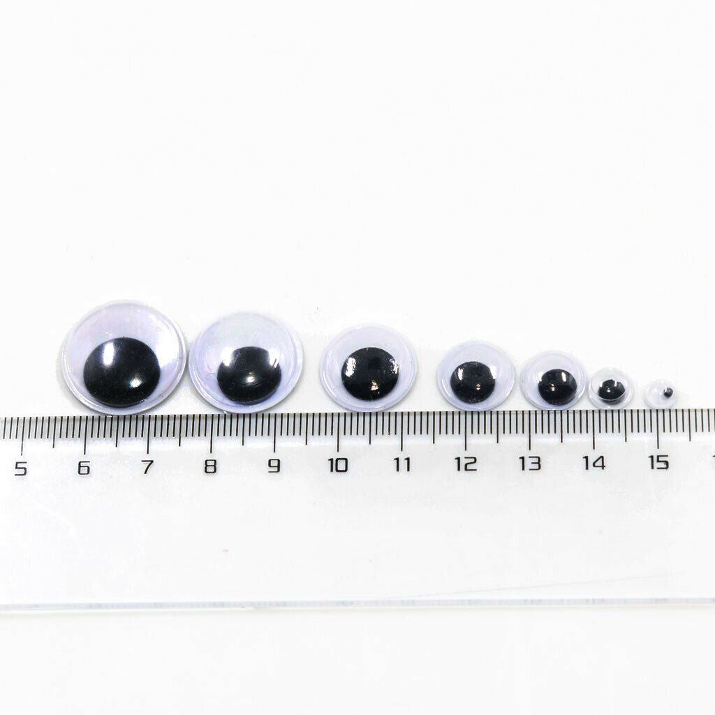 308Pcs Plastic Wiggle Eyes Round Self-adhesive Mixed Sizes DIY Kids Crafts