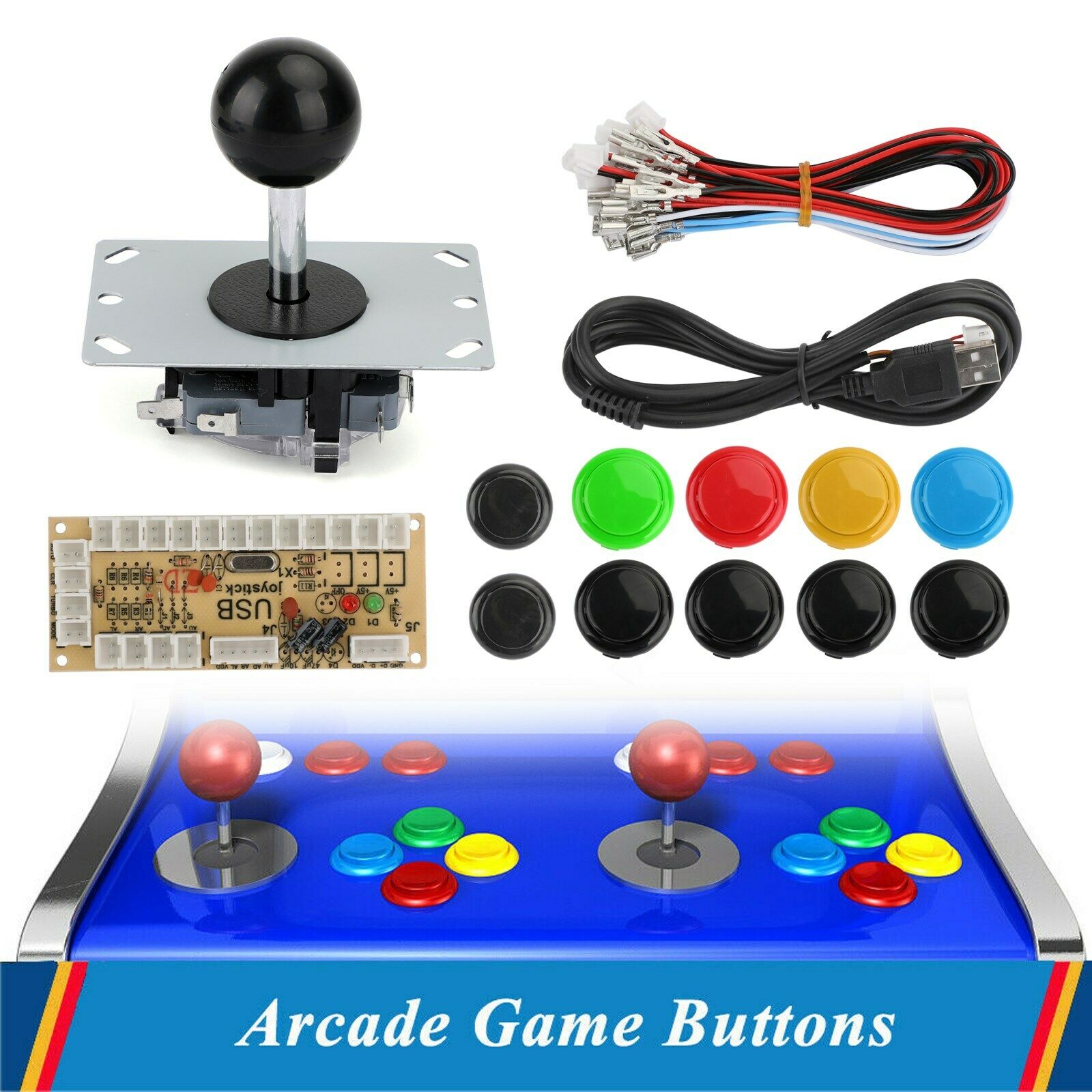 Arcade Game DIY Kits no Delay Buttons+Joystick+USB Encoder Fit for MAME PC  BS5