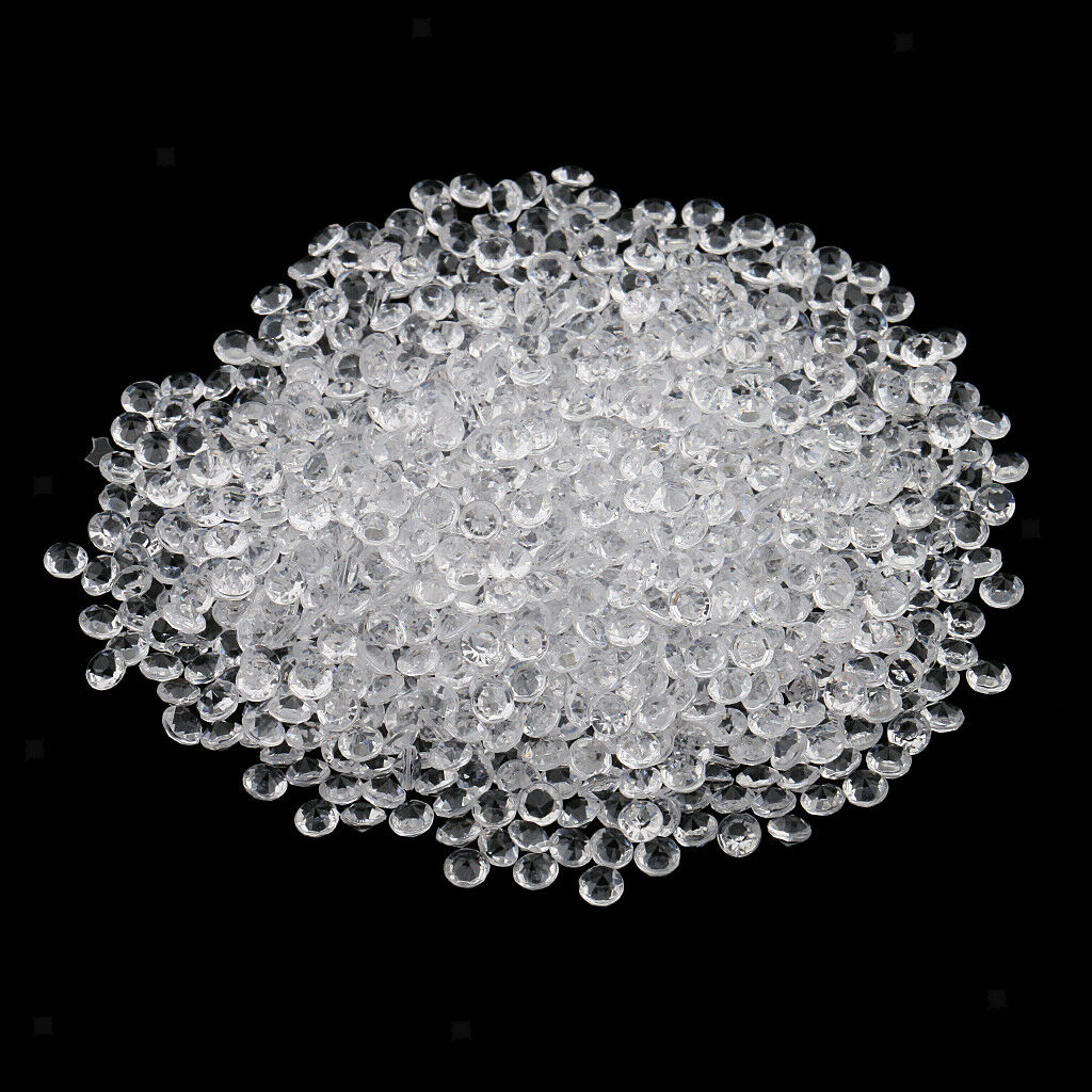 2000pcs Clear Acrylic Rhinestones Gem Crystal Faceted Beads for Wedding 4mm