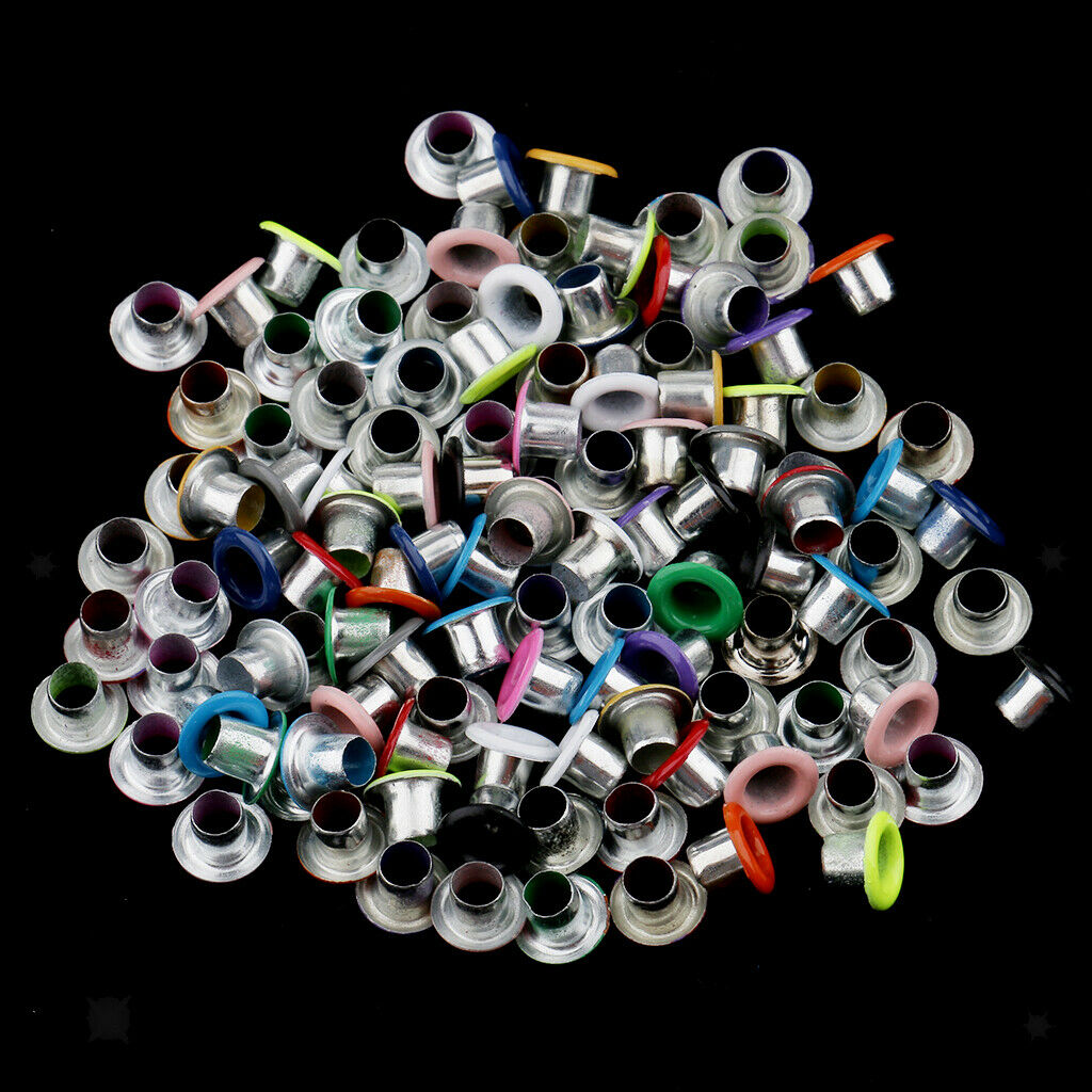 100x Metal Eyelets Buckle for Leathercraft Scrapbooking Embellishments 3mm