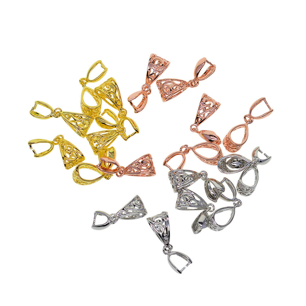 18X Mixed Color Jewelry Findings Bail Connector Pinch Clasp Pendant Making