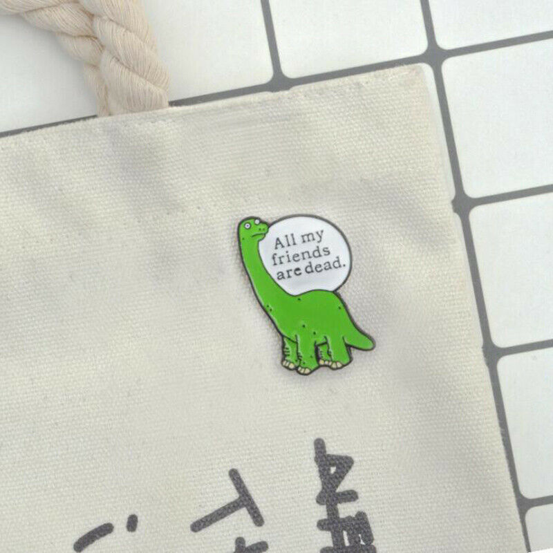 Cartoon Chic Green Dinosaur Badge Jewelry Metal Enamel Pin Brooch Cute S PT