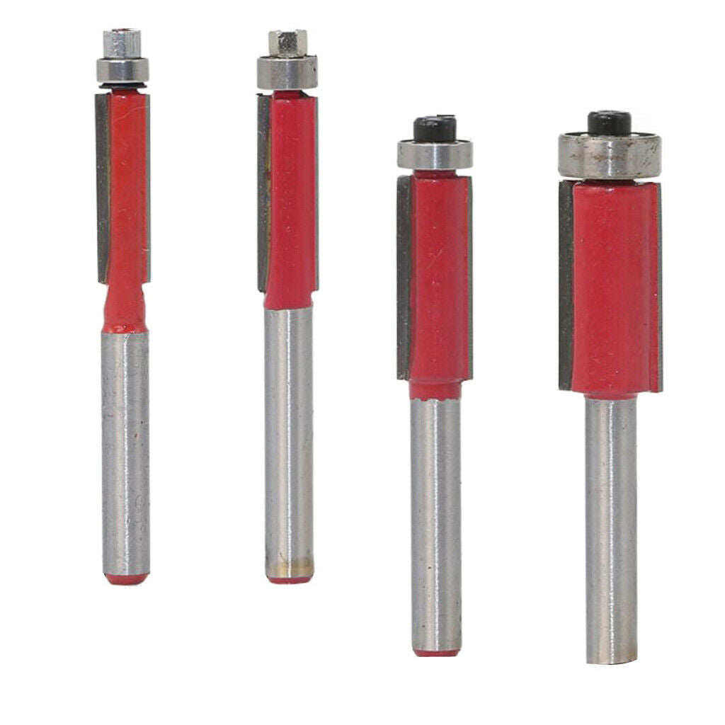 4pcs Flush Trim Router Bit 1/4'' Woodworking