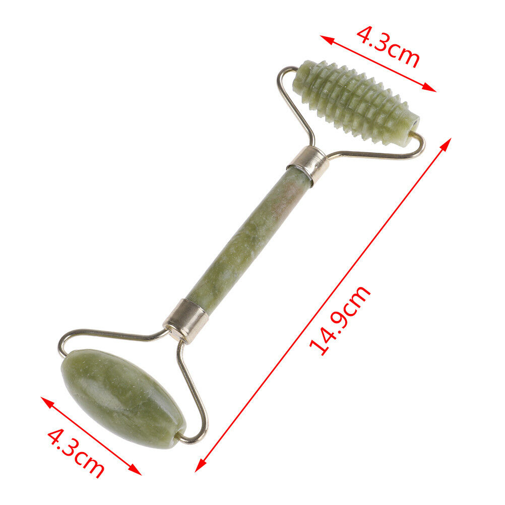Natural jade stone face massager rollers spa head neck body facial tools .l8
