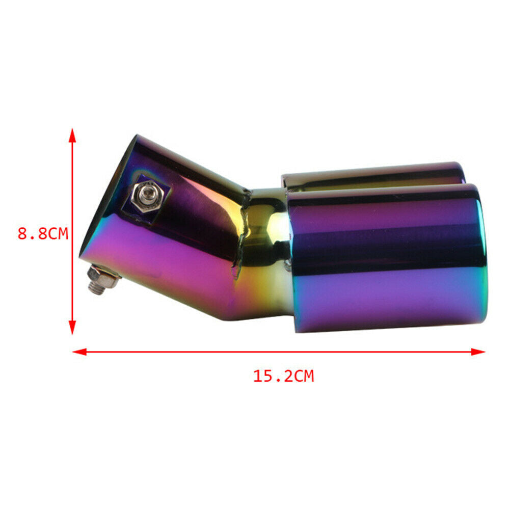 Bent Dual Exhaust Tip Bolt-on Straight Cut Tailpipe Tip 2.5 inch ID Inlet @