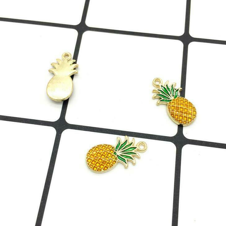 20pcs Drip oil Pineapple fruit alloy Pendant making bracelet Jewelry Accessories