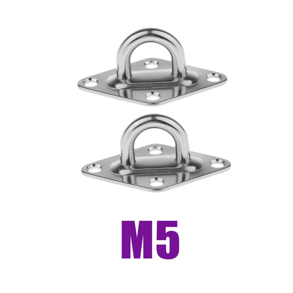 2x Stainless Diamond Pad Eye Durable for Swings polished finish Widely Use