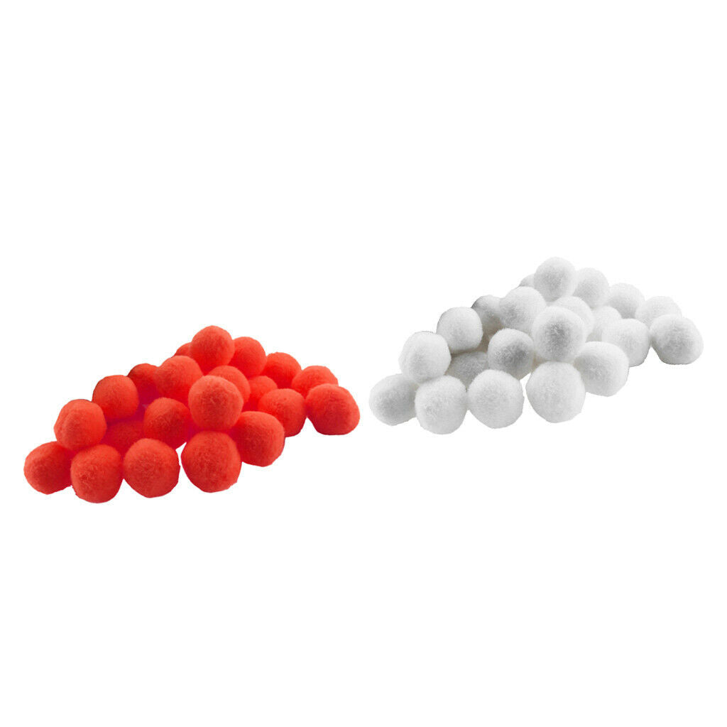 2 Packs 200 Pcs 18mm Red&White Pompoms for Crafts Making and Hobby Supplies Pom