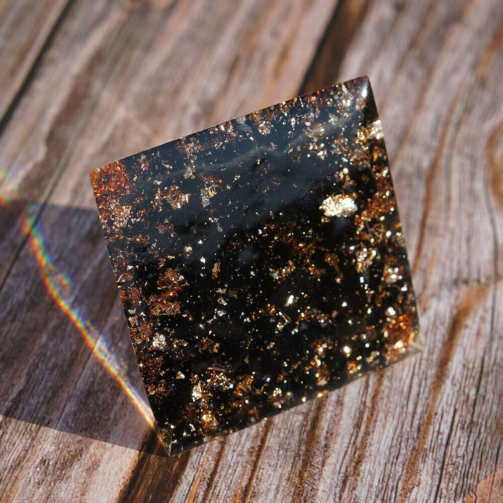 US TOP REIKI ENERGY CHARGED AMETHYST CRYSTAL FOR CALMING ORGONE ORGONITE PYRAMID