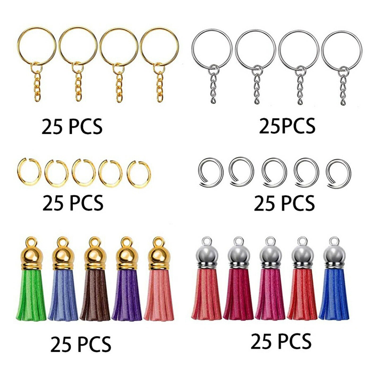 150Pcs 2 Inch Keychain Tassels Pendants Bulk for Handmade Keepsake Making