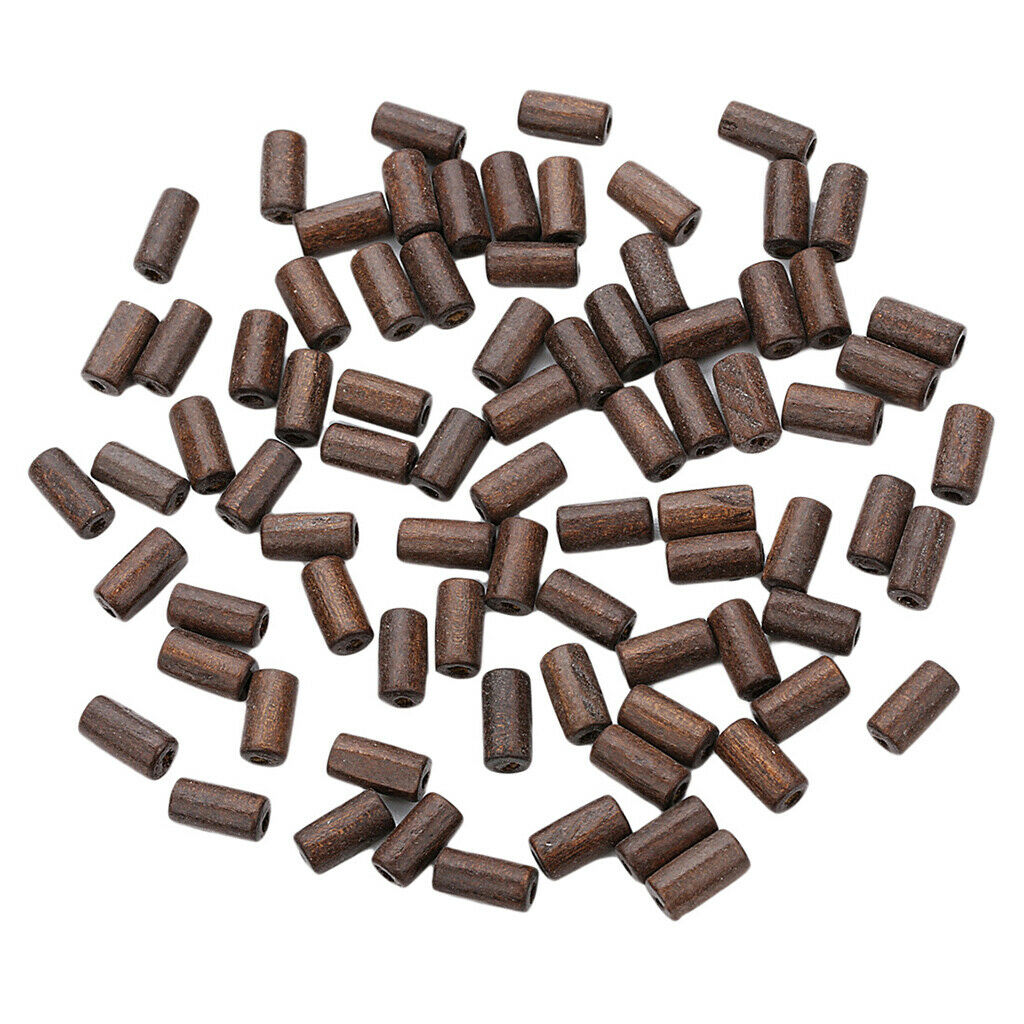 300pcs Wooden Beads Tube Beads Wooden Ornaments Home Decors Wooden Bangles