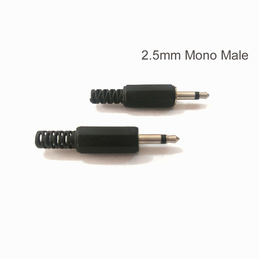 2.5mm 2 Pole Mono Audio Male Plug Jack Adaptor Connector Solde Repair