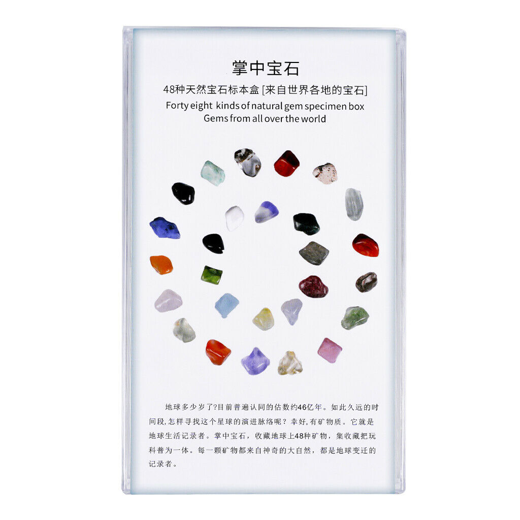 48x Mixed Natural Collection Stone Decoration Stones Quartz Crystal Mineral