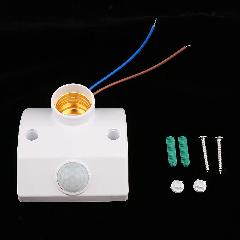 Infrared Motion Sensor Activated Light with E27 Lamp Bulb Socket Base