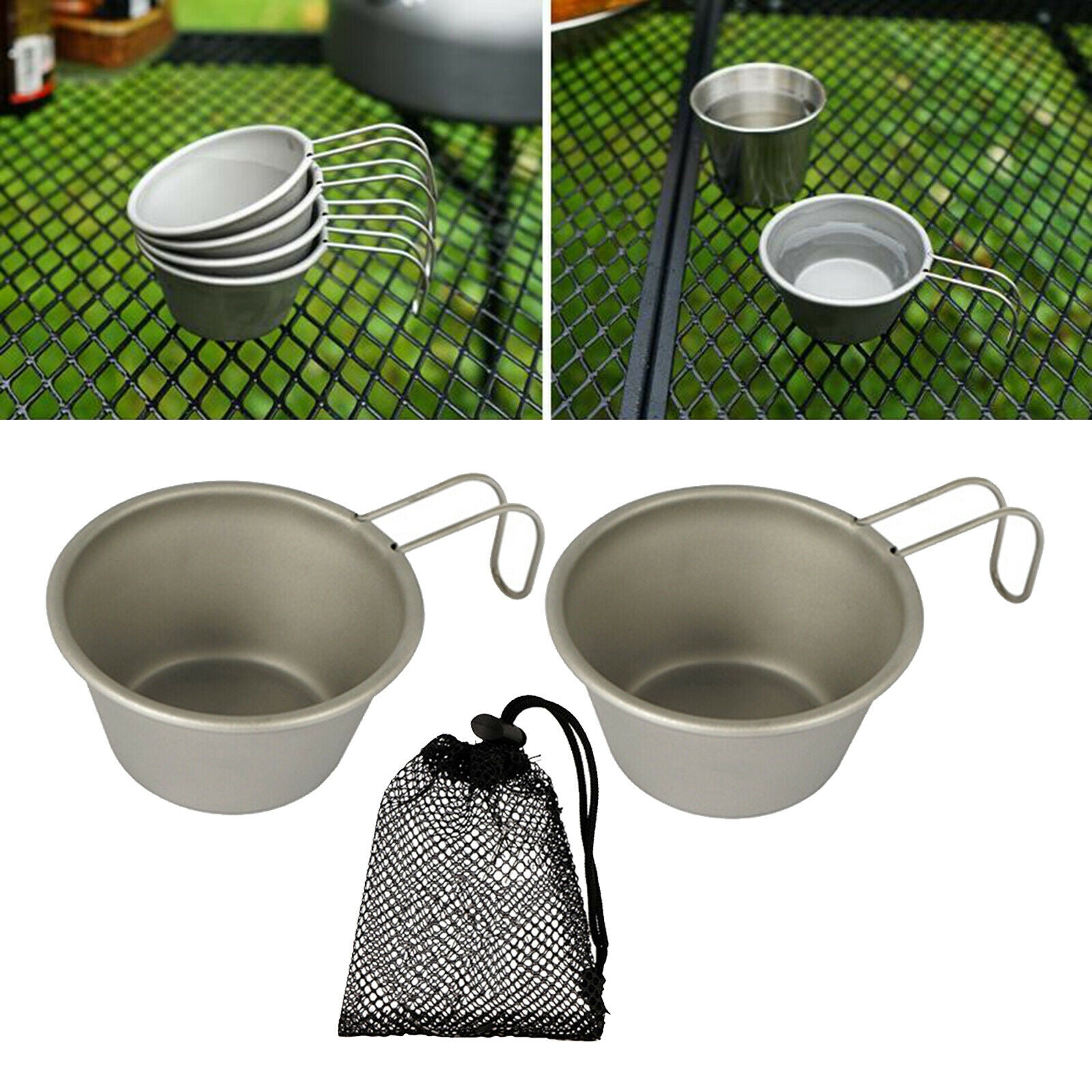 2x Stainless Steel Cup Drinking Glass BPA Free for Outdoor Indoor Activities