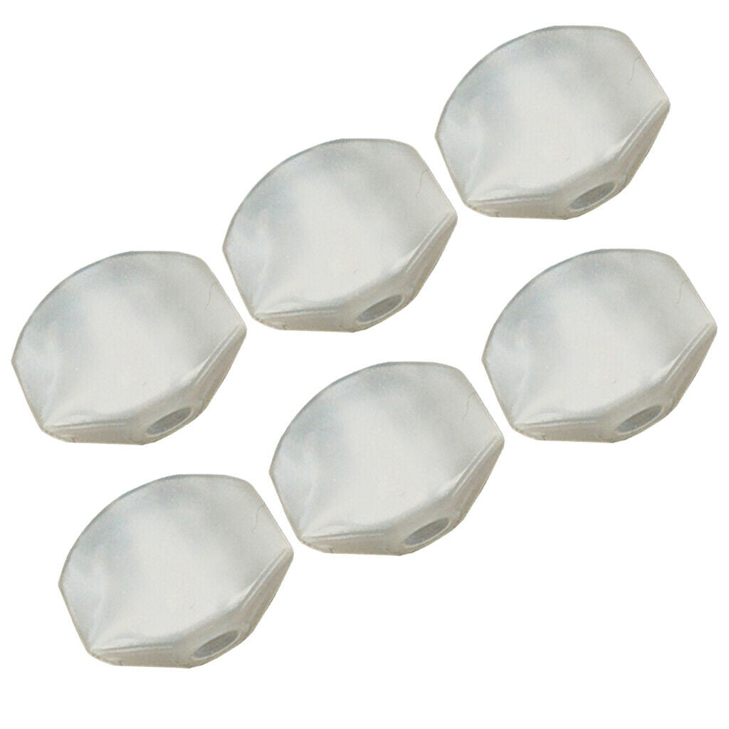 Durable 6 Pieces Plastic White Machine Heads Caps Buttons DIY for