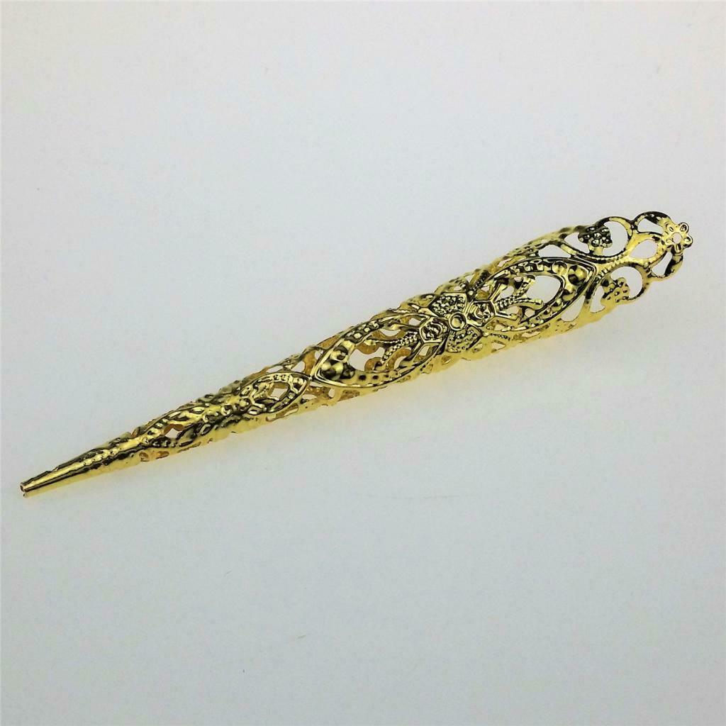 Women Ladies Imperial Chinese Long Nail Ring Charm Hollow Finger Nail Ring