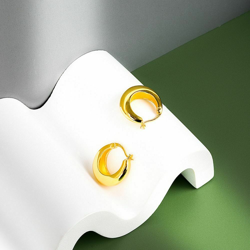2 Pairs Women Classic Chunky Hoop Jewelry Accessories Circl Hoops Earring