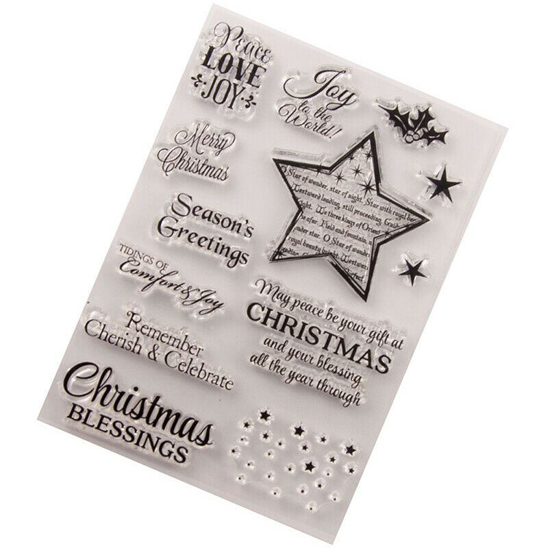 Merry Christmas Greeting Blessings Stamp clear Silicone Craft for Scrapbo.l8