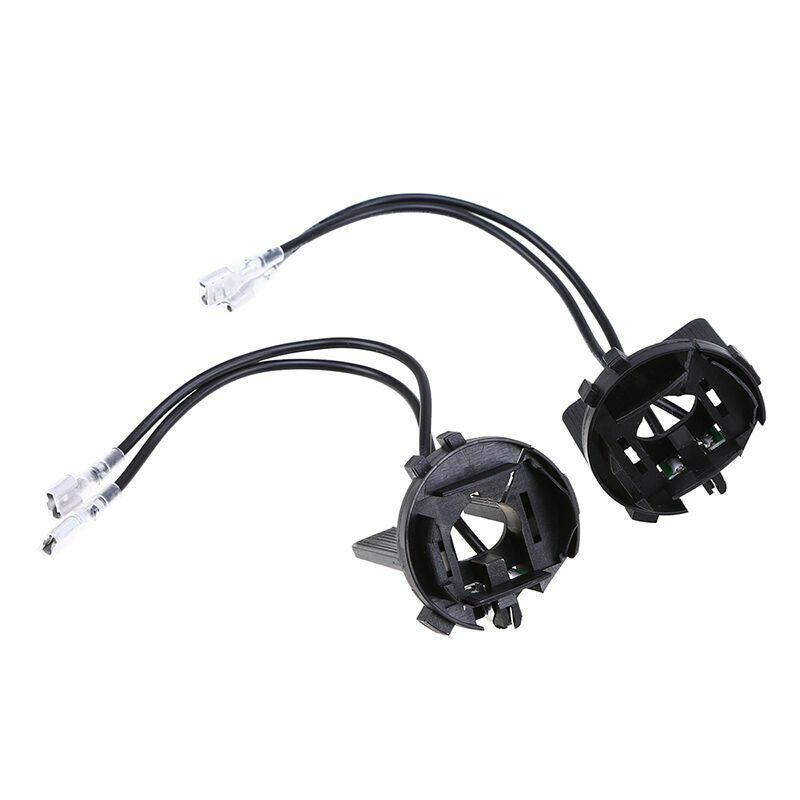 2x LED HID Black H7 Headlight Lamp Bulb Base Holders Adapters For VW Golf 7 MK7