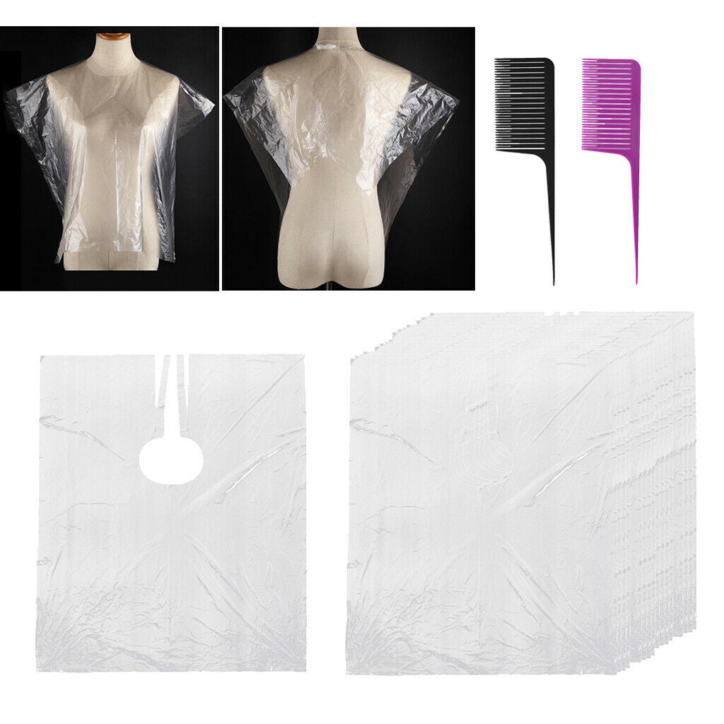 50pcs Disposable Hair Cutting Capes Gowns Barber Apron w/2x Hair Combs Gifts