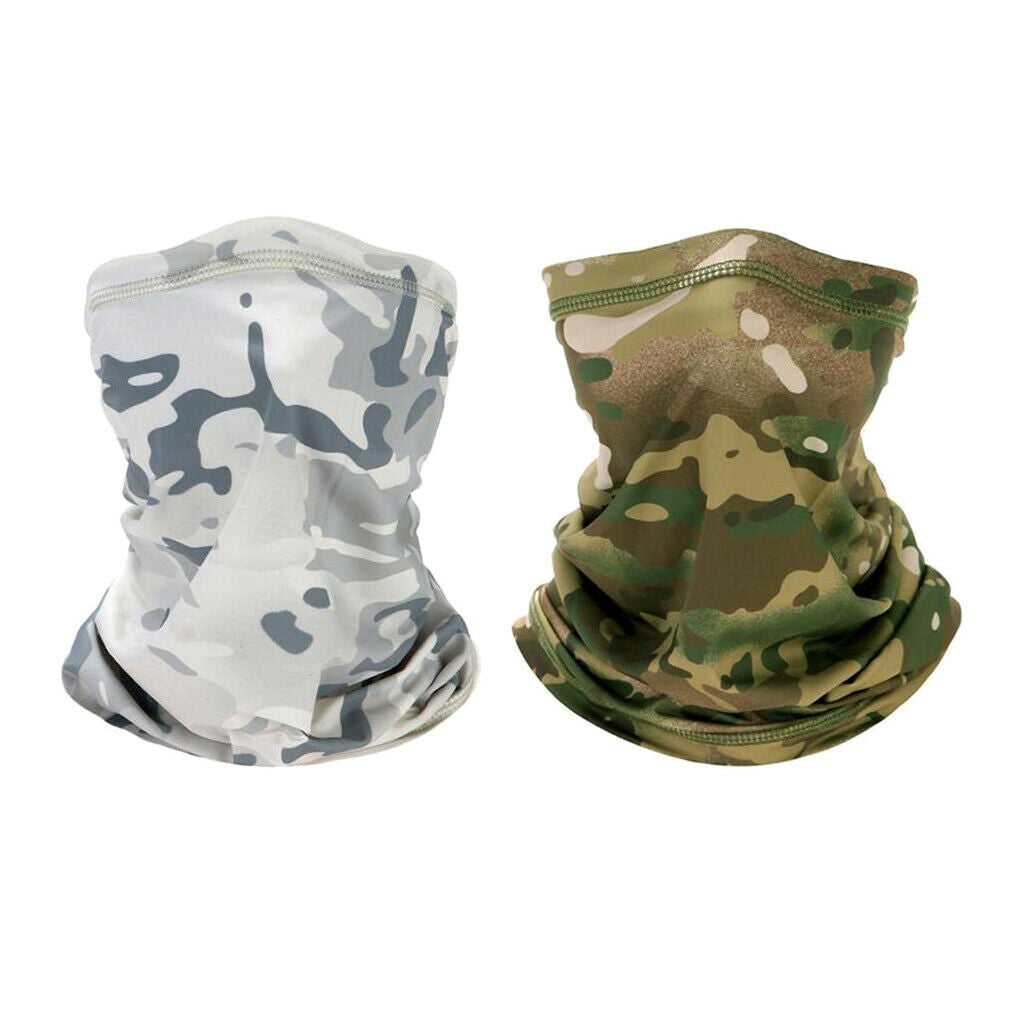 2pcs Sports Balaclava Soft Dustproof Headscarf Ski UV Protection Neck Gaiter