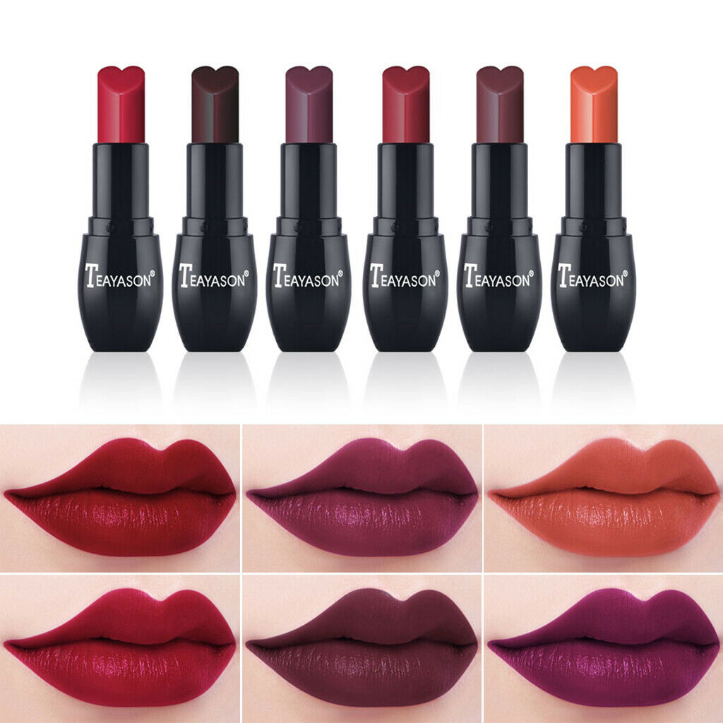 6 Colors Matte Velvet Lipsticks Set, Waterproof Long Lasting Lip Balm Gloss, No