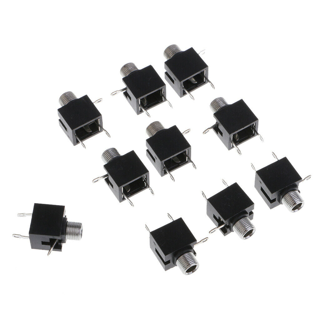 10Pcs MP3 Headphone 3 Terminals 3.5mm Mono   Socket PCB Panel Connector