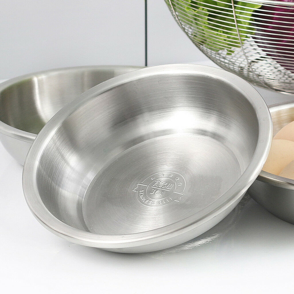 Stainless Steel Metal Mixing Bowls Caterer Fruit Salad Spaghetti Pasta 14cm