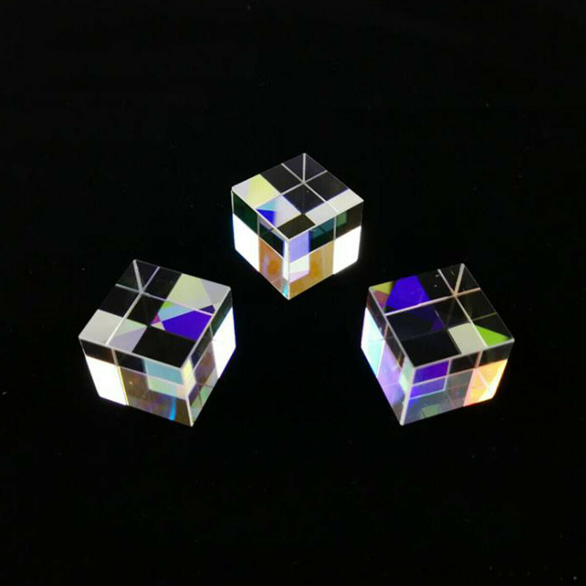 3pcs Optical Glass X-cube Dichroic Cube Prism RGB Combiner Splitter Gift