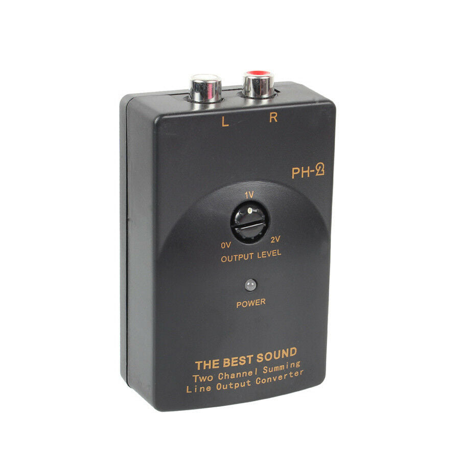 Car Audio RCA Speaker High To Low Level Line Output Converter +Adapter Wire PH-2