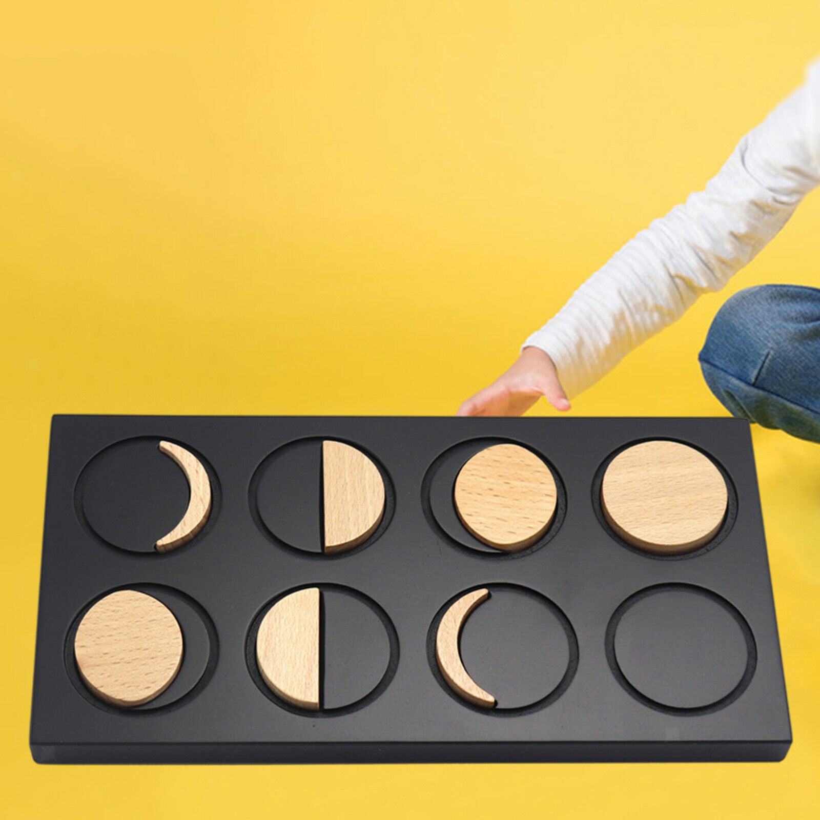 Montessori Toys Phases of Moon Puzzles Board Toys for Kids Early Educations
