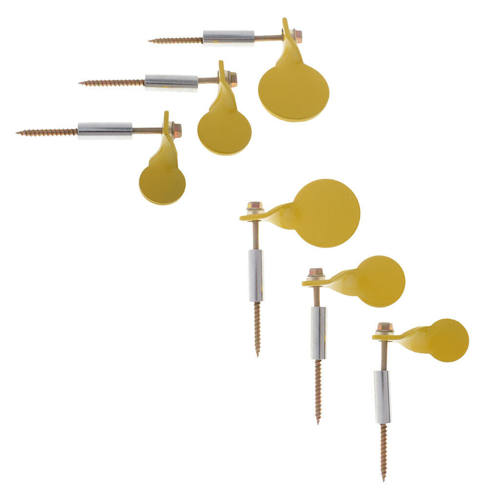 Set of 6 Stainless Steel Spinner Target Plinking Target Wall Tree Stick
