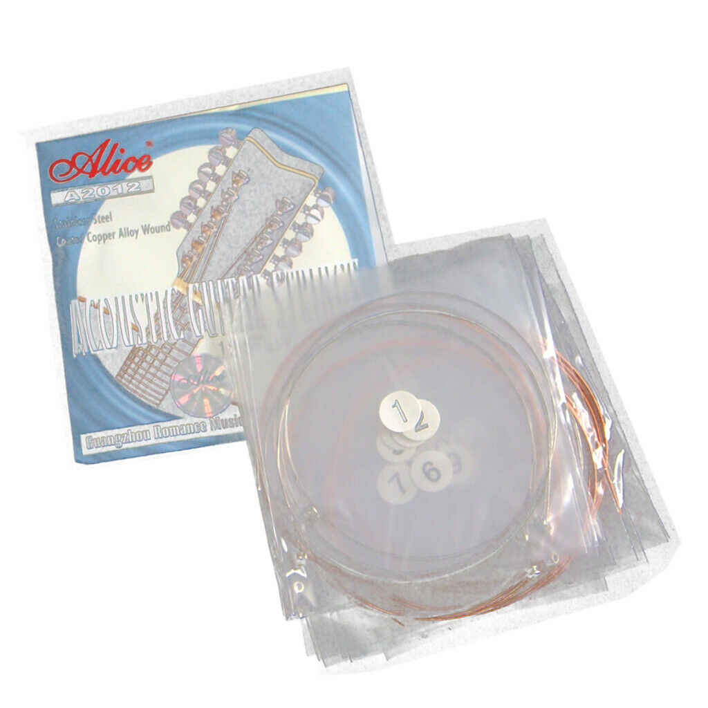 12 Copper Coiled Strings Acoustic Guitar Replacements