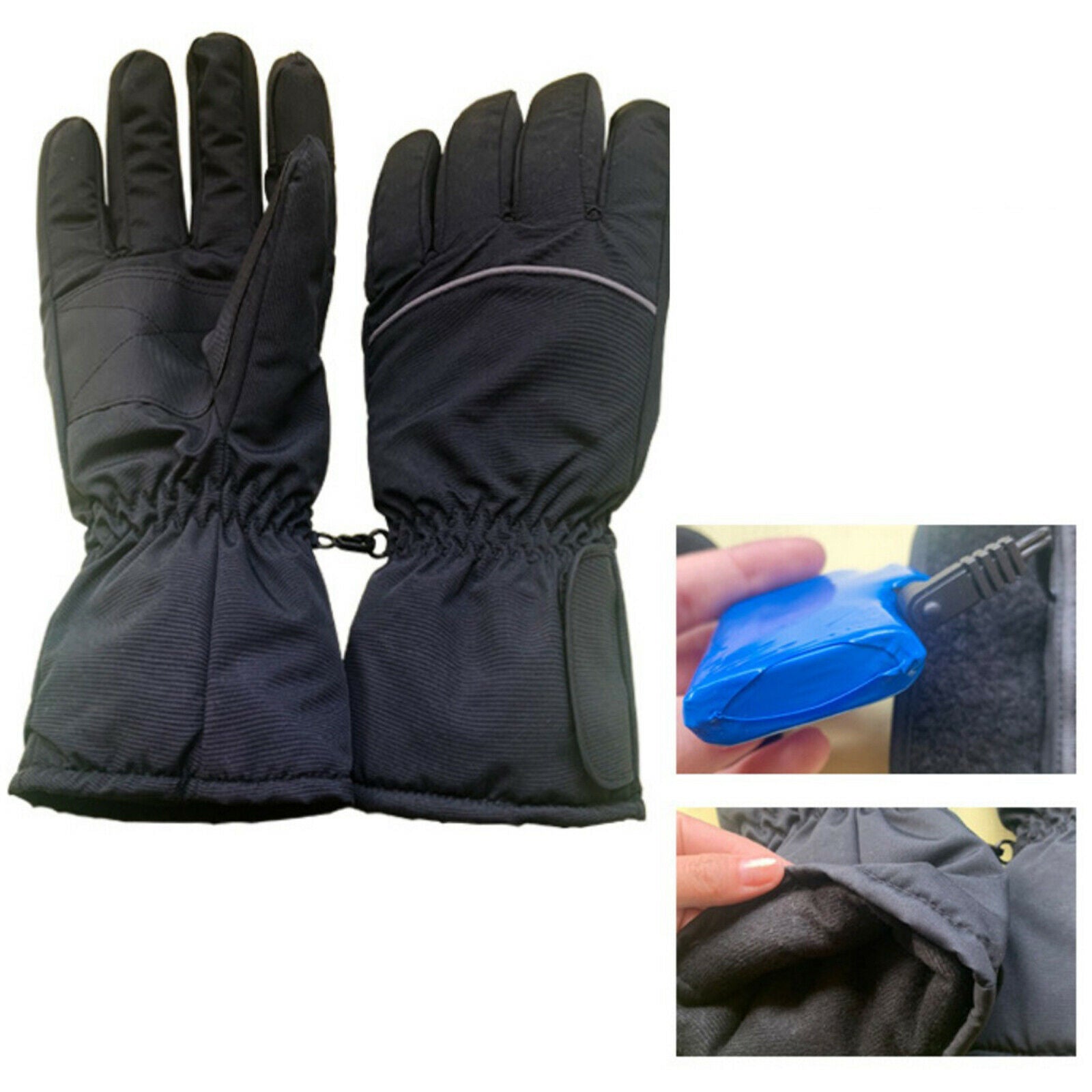 Motorcycle Electric Heated Gloves Touch Screen Winter Hand Warm Windproof No