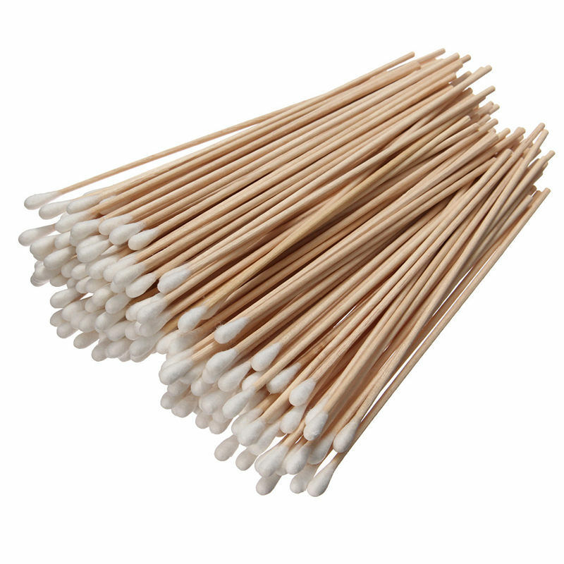 200Pc Cotton Swab Applicator Swabs 6in Extra Long Wood Handle Sturdy