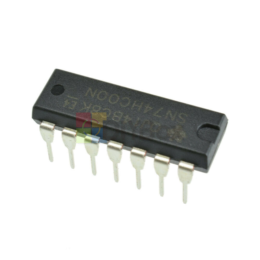 100Pcs 74HC00 SN74HC00N Quad 2-Input NAND Gate IC 14Pin DIP-14P Chip IC