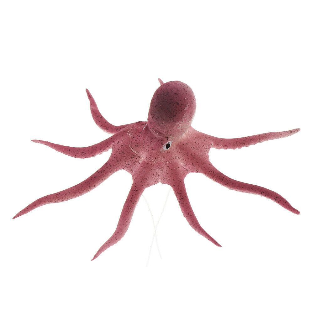 3pcs Fish Decor Glowing Artificial Ornament for Fish Tank Aquarium (Octopus)