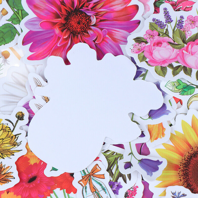50XBeautiful Colorful Flowers Blooms Stickers for Skateboard Bicycle Suit.l8