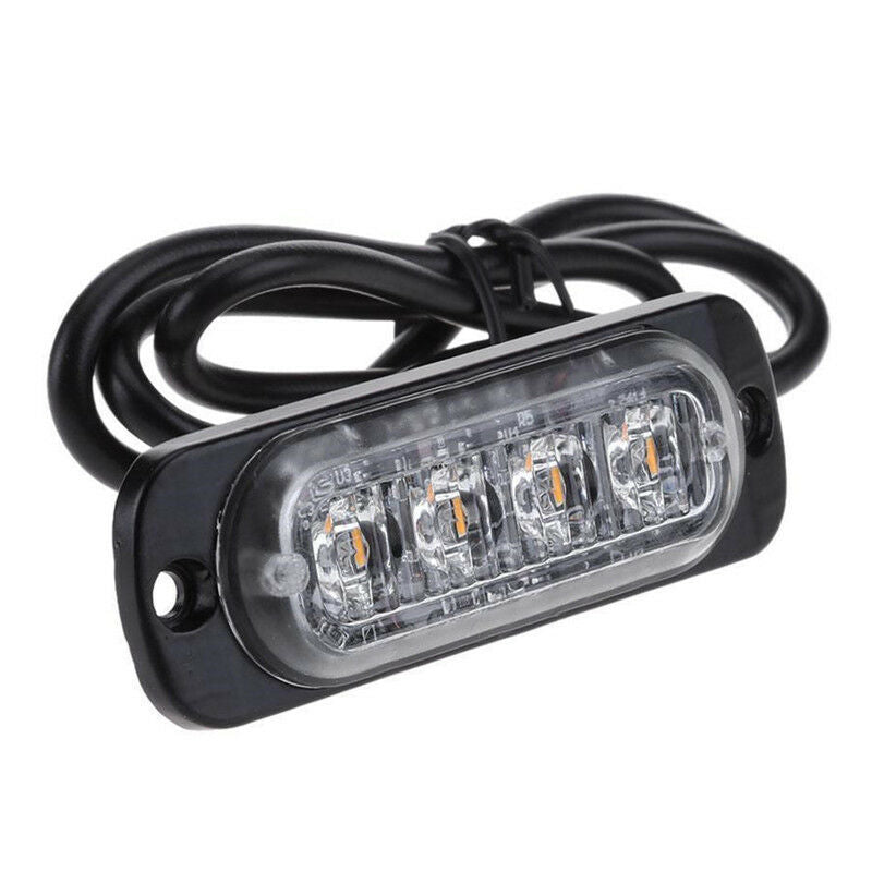 4LED 4W Bar Car Truck Strobe Flash Emergency Warning Light Lamp 12V- 24V Blu Tt