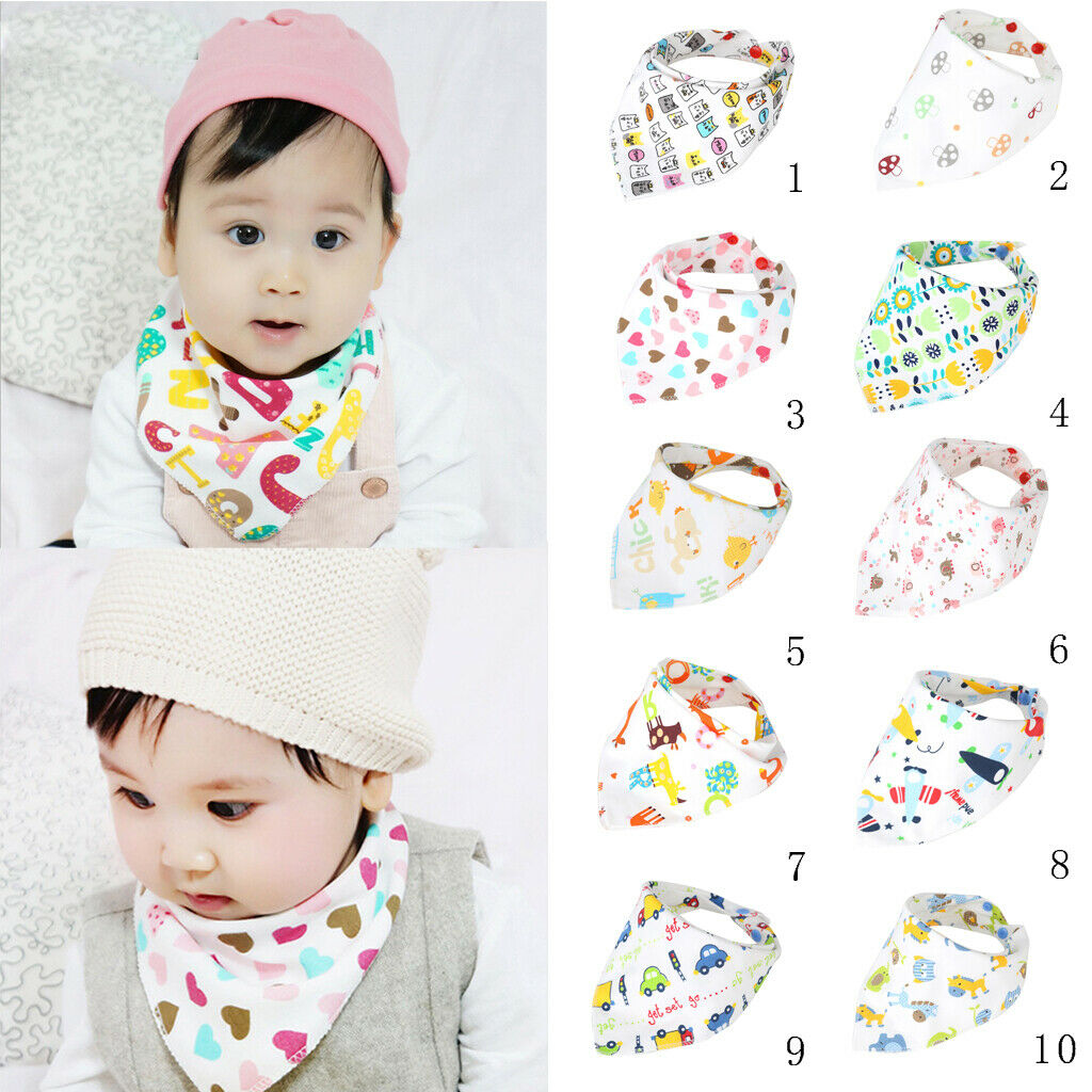 Baby Bibs Saliva Towel Toddler Bandana Triangle Scarf Colorful Love Heart