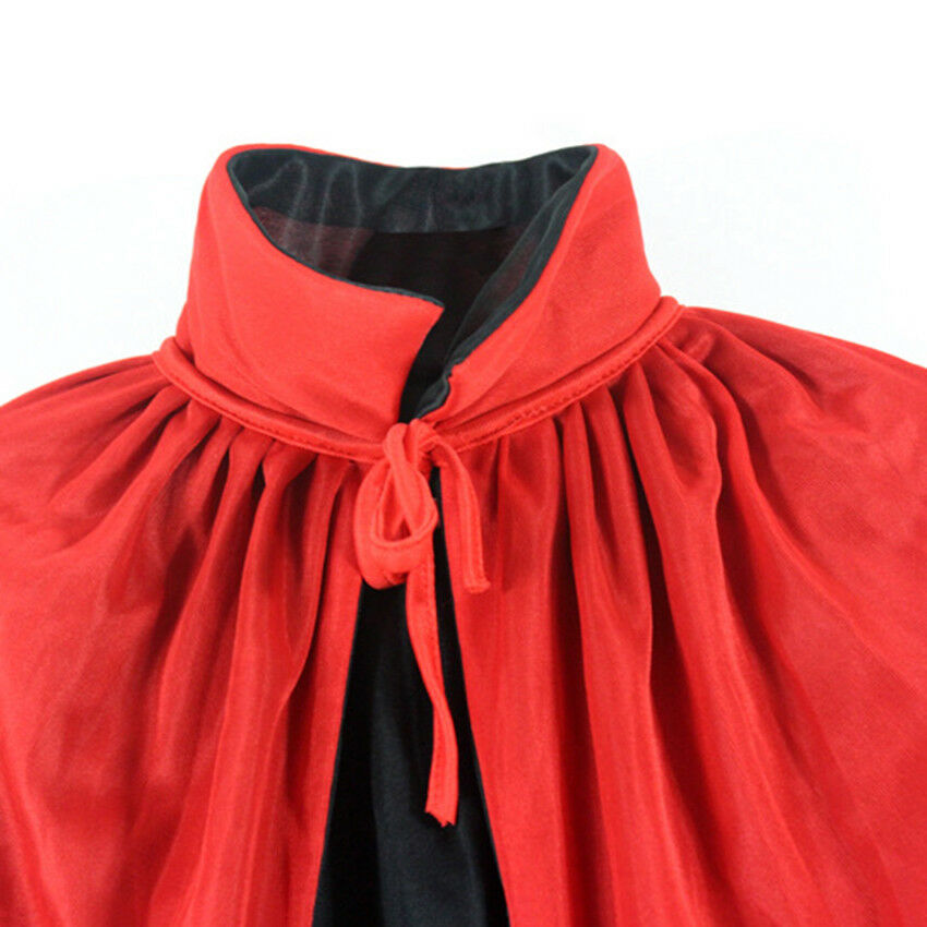 Vampire Cloak Reversible Cloak With Stand-up Collar Black Red Long Cape For Kids