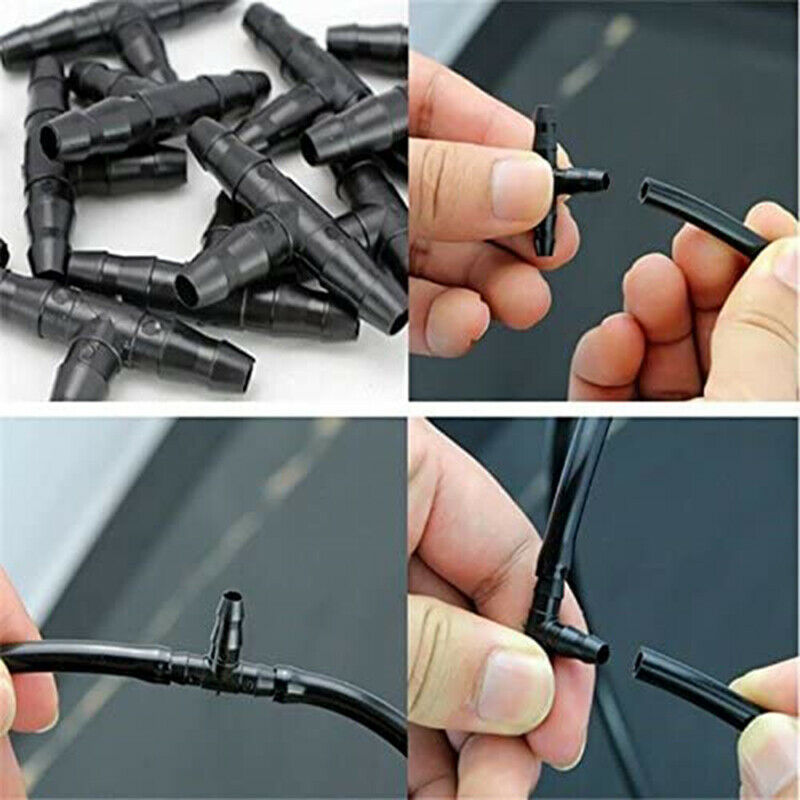 50X irrigation 4/7 mm Tee Connector 1/4 Inch Hose Garden Lawn Watering^Connector