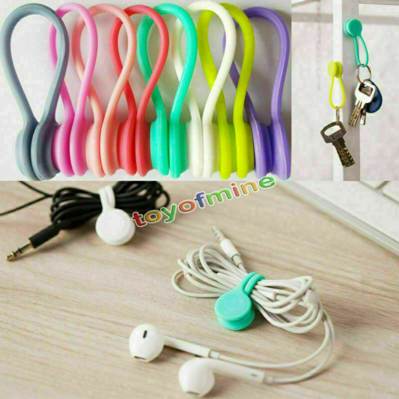 9Pcs Multifunction Magnet Earphone Cord Winder Cable Holder Organizer Clip Hubs