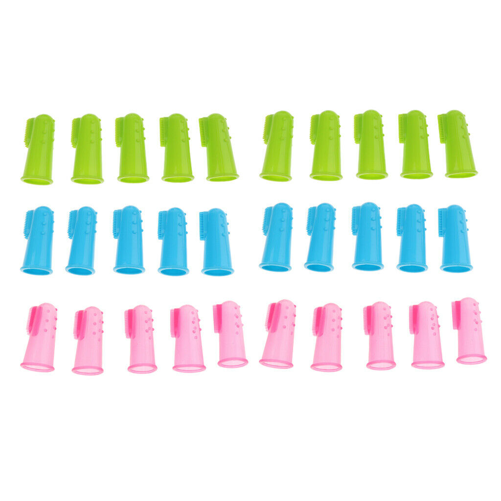 10 Pcs Dog Finger Toothbrush Dental Hygiene Finger Brushes for Dog Cat Blue