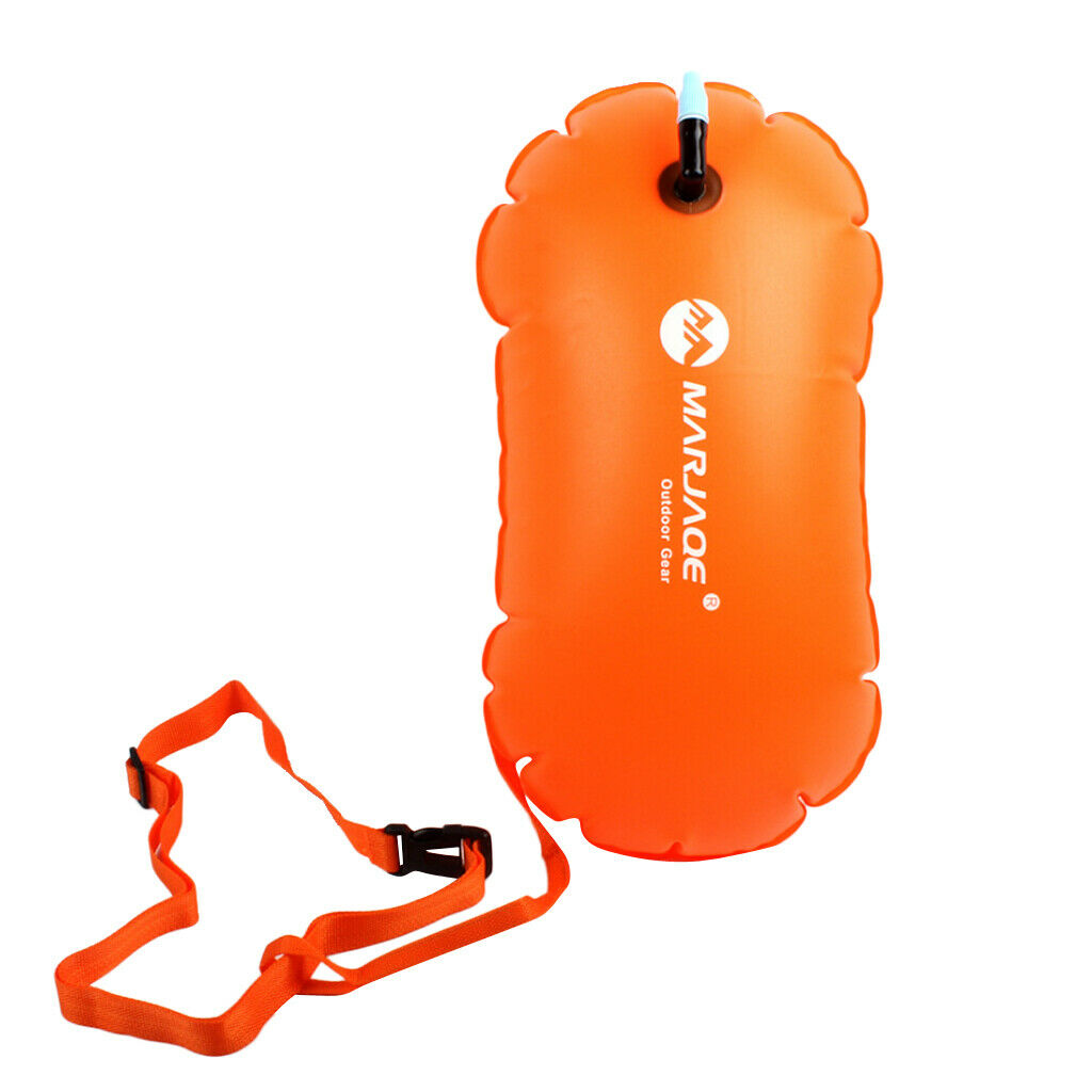 Highly Visible Orange Swim Bubble Buoy Swimming Tow Float For Open Water
